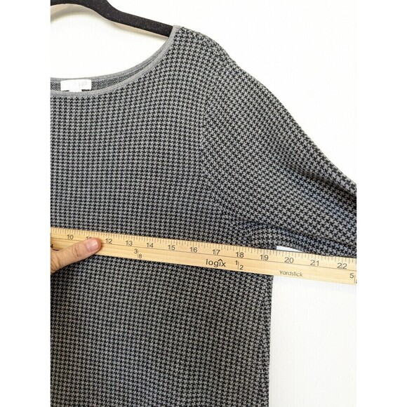 J JILL Sweater Dress Womens Size Petite M Gray Black Houndstooth Academia - Picture 9 of 10